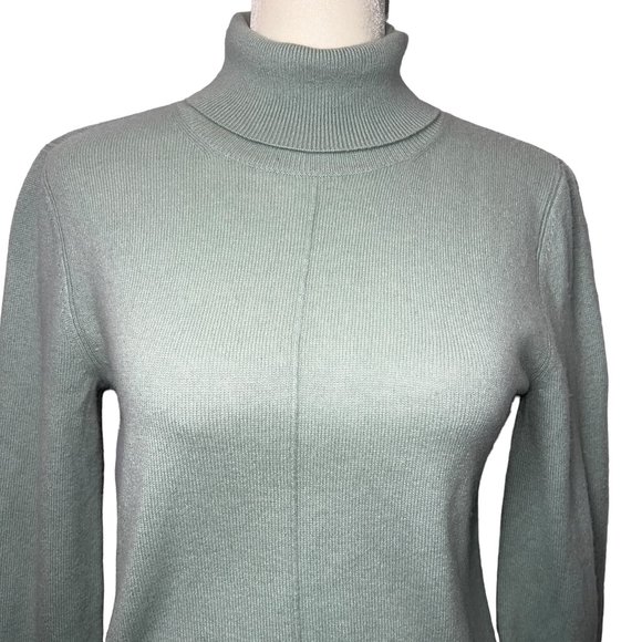 NWT Club Monaco Cashmere Keyhole Turtleneck Sweater in Jade Green Size XS - Picture 9 of 16